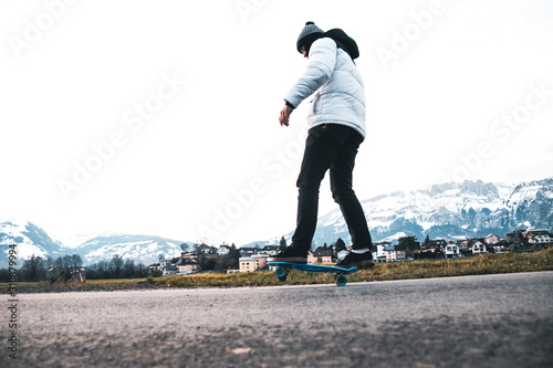 Young Man On A Skateboard, Liechtenstein.