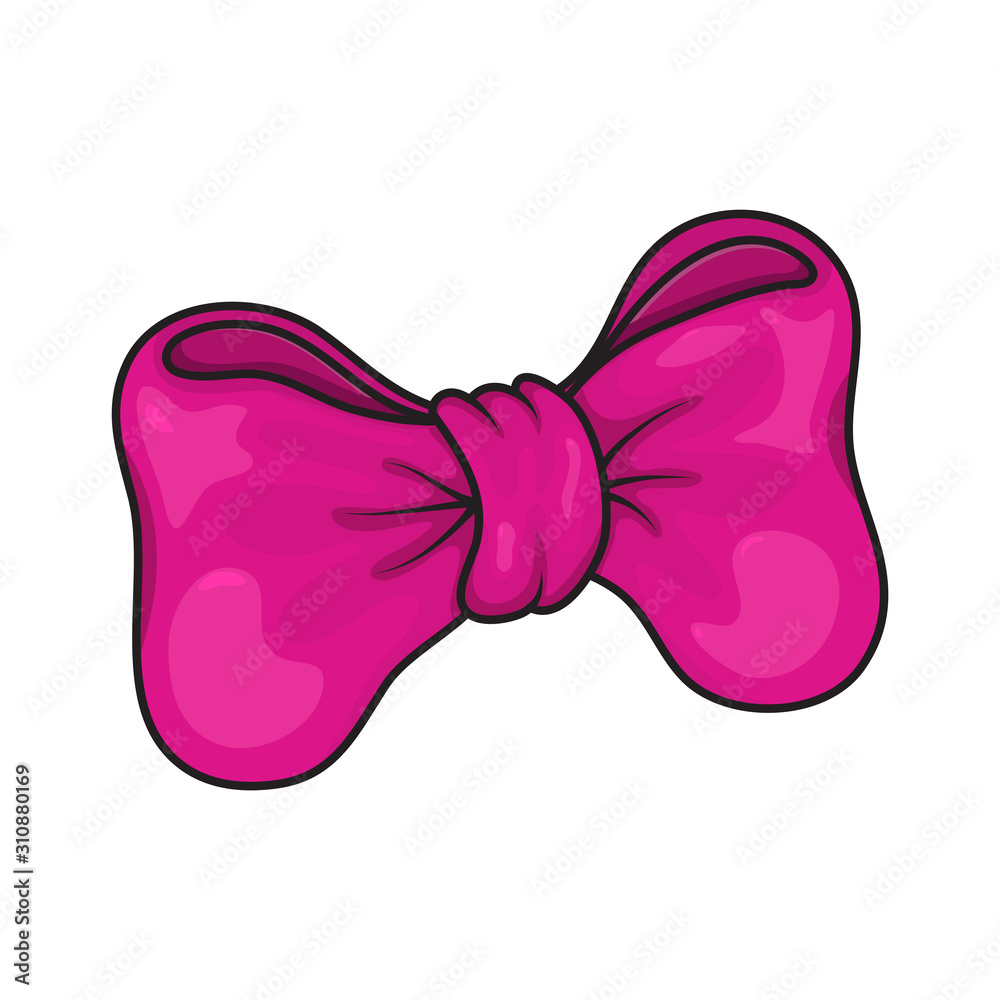 Premium Vector  Pink bow. design element in cartoon style