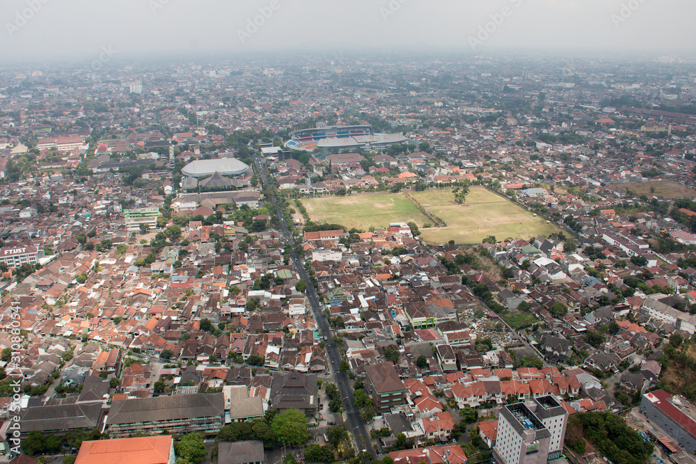 Yogyakarta City view, aerial photography