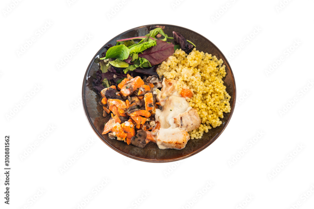 chicken peas, carrots, mushrooms and sauce chicken peas, carrots, mushrooms and sauce