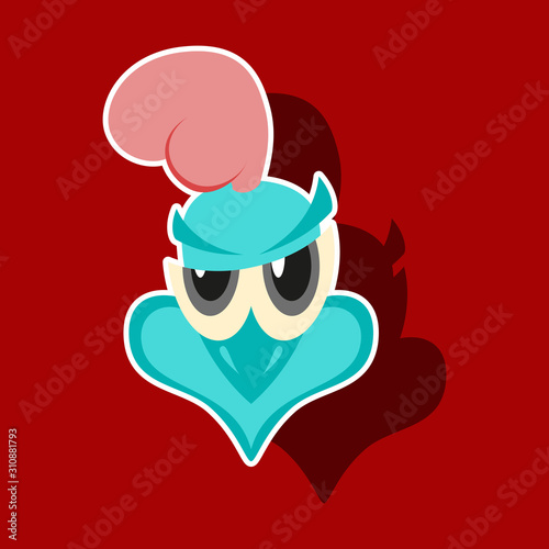 paper sticker on theme evil animal hen
