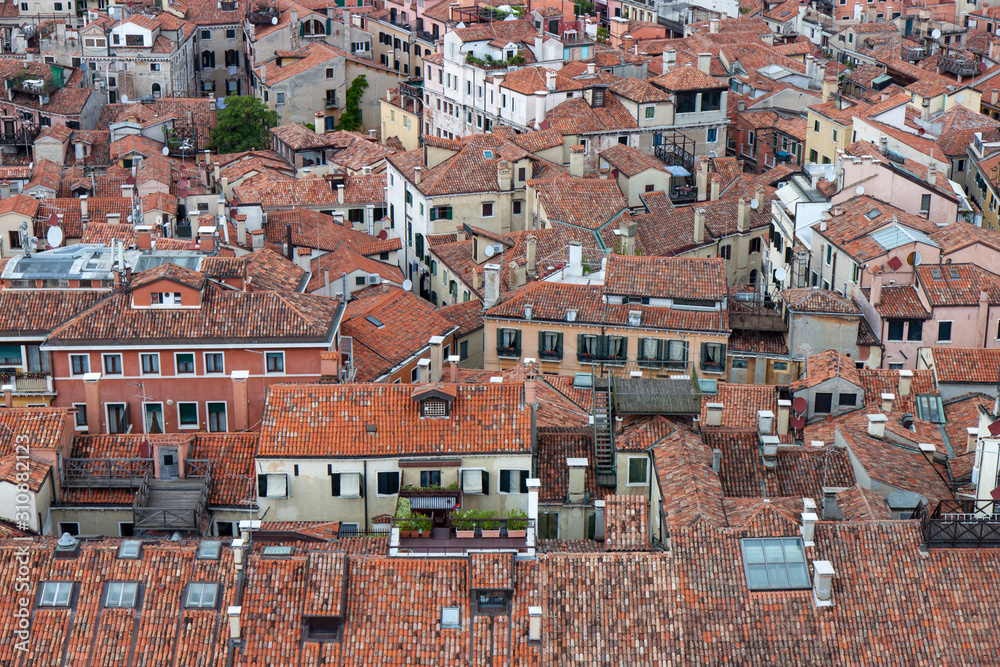 View of Red Clay Roofs of Venice from the Campanile