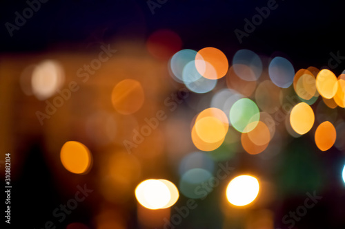 abstract night background with luminous bokeh