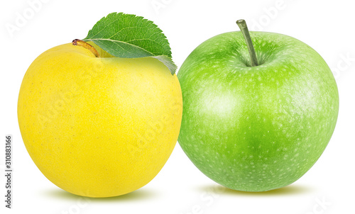 Fresh apples isolated on white background with clipping path