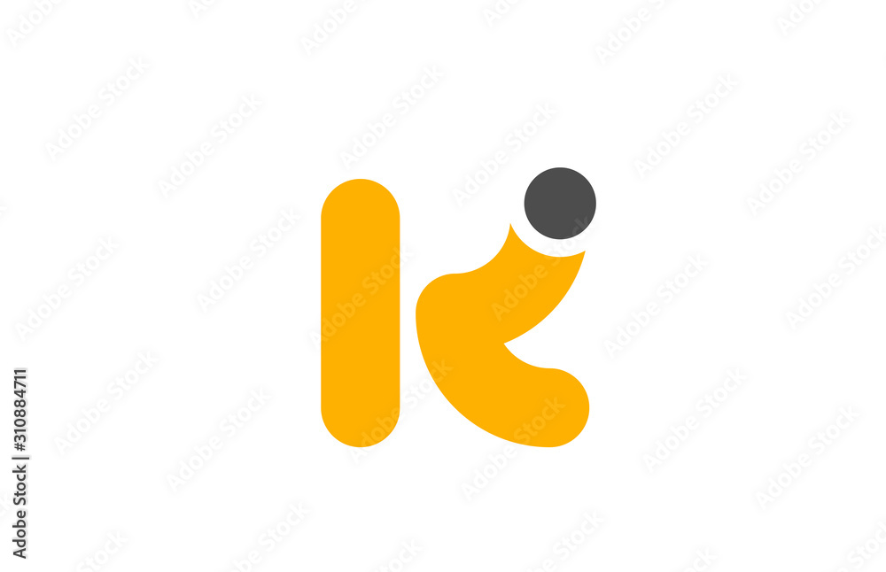 letter K logo alphabet design icon for business yellow grey letter K logo alphabet design icon for business yellow grey