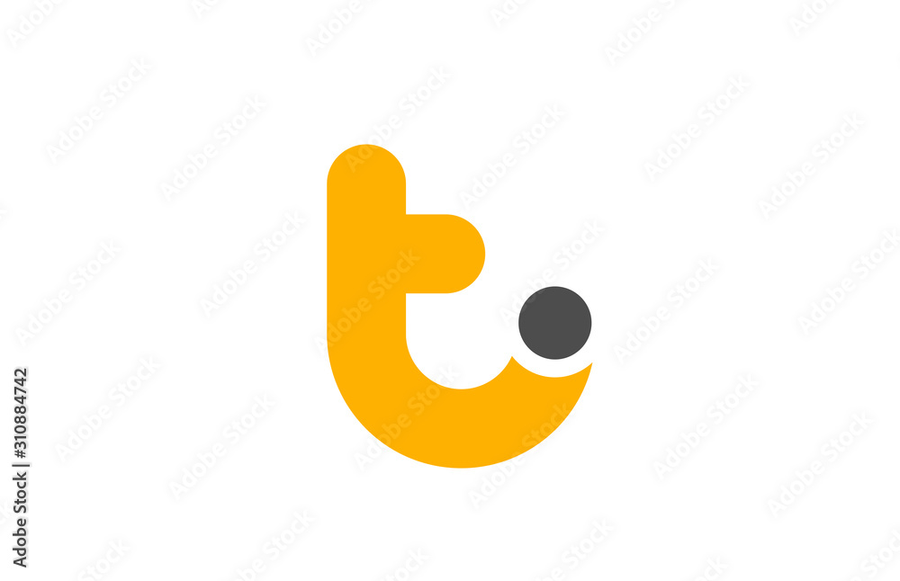 letter T logo alphabet design icon for business yellow grey letter T logo alphabet design icon for business yellow grey