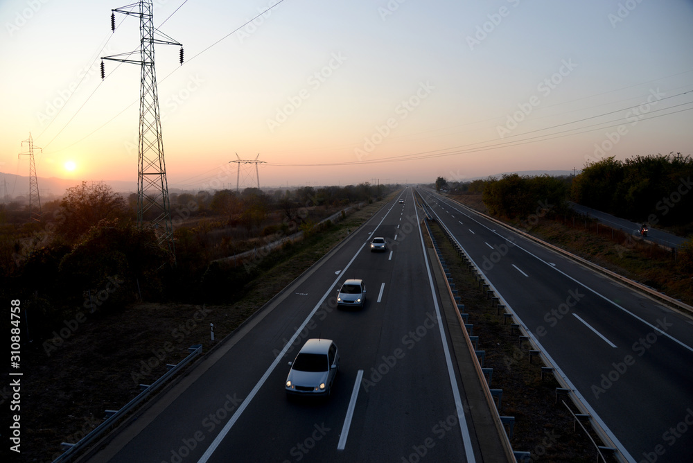 Column of car on the road Column of car on the road