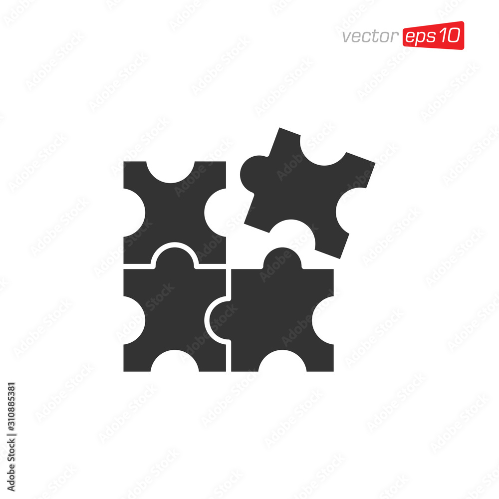 Puzzle Pieces Icon Design Vector Puzzle Pieces Icon Design Vector