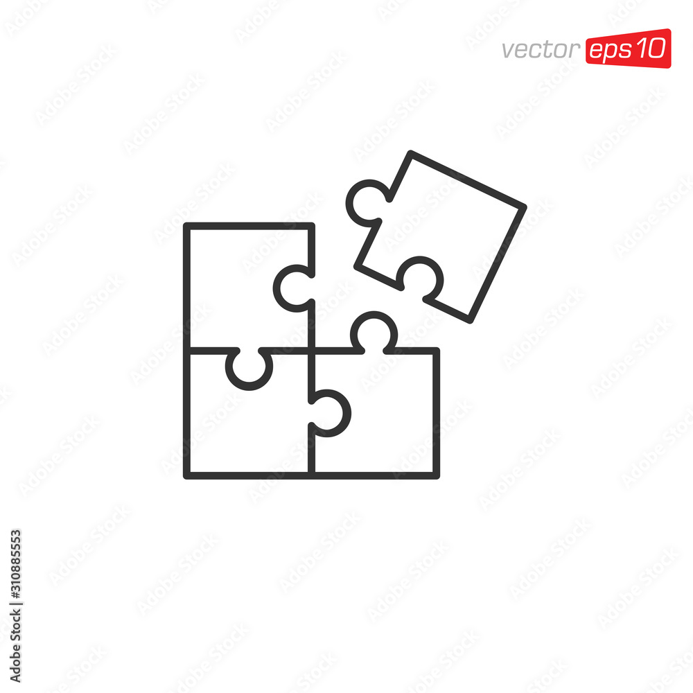 Puzzle Pieces Icon Design Vector