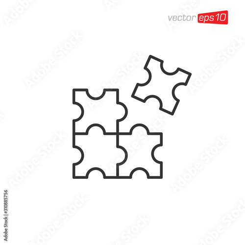 Puzzle Pieces Icon Design Vector © Mussyayin