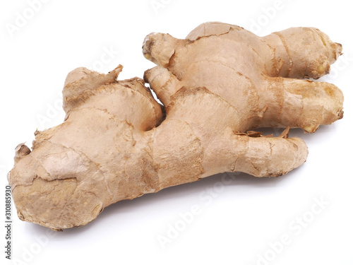 Ginger is placed on a white background Ginger is a herb that is beneficial to the body in many way because it is rich in vitamin and mineral that are very important to our body