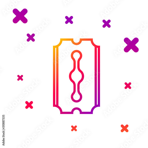 Color line Blade razor icon isolated on white background. Gradient random dynamic shapes. Vector Illustration