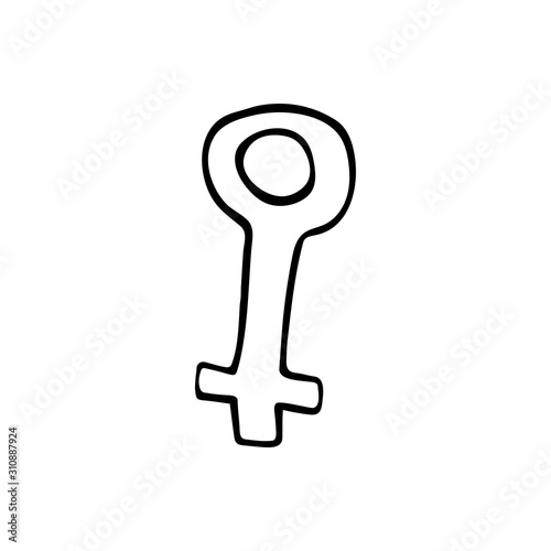 Gender-based female identity illustration. Icon of feminine belonging. Female sign. The fight for the right to equality. Girl power concept vector