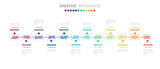 Timeline business for 12 months, 1 year, Timeline infographics design vector and Presentation business can be used for Business concept with 12 options, steps or processes. 