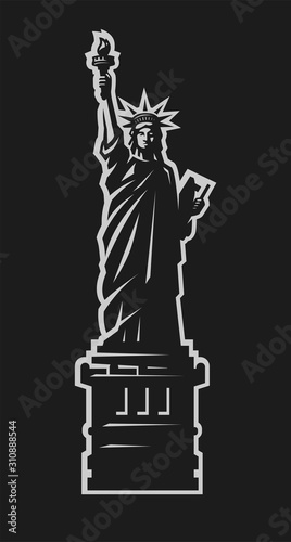 Statue of Liberty. American symbol. Vector illustration.