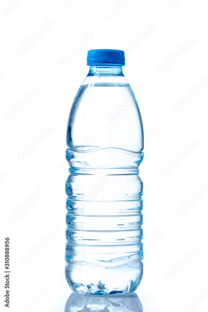water in plastic bottle on white background water in plastic bottle on white background