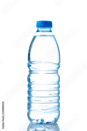  water in plastic bottle on white background