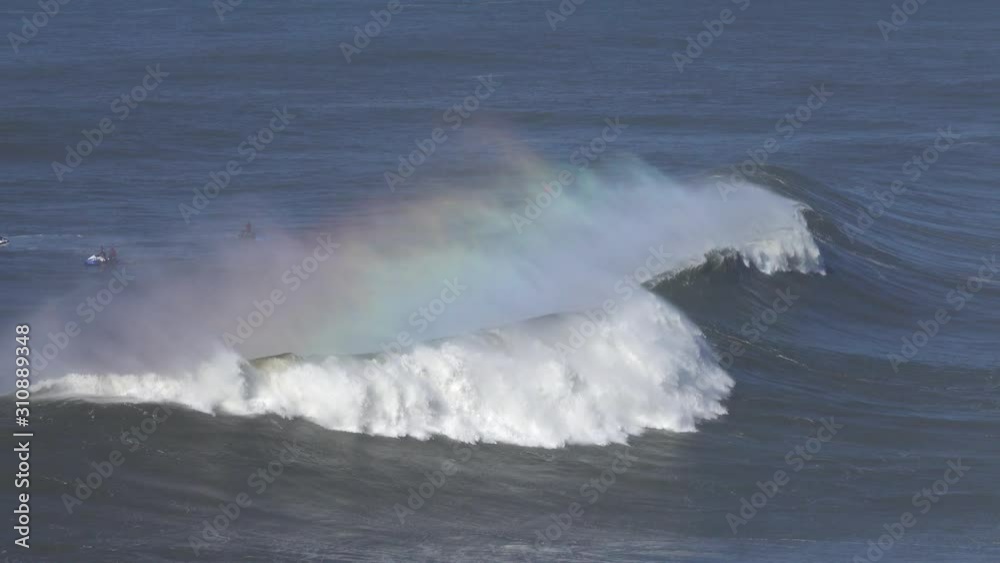 Large foamy wave rolling on the surface of a stormy ocean, 4k Large foamy wave rolling on the surface of a stormy ocean, 4k