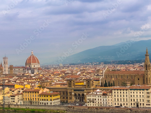 View of the historic center of Florence from the mountain