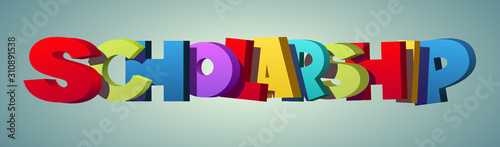 Colorful illustration of "Scholarship" word