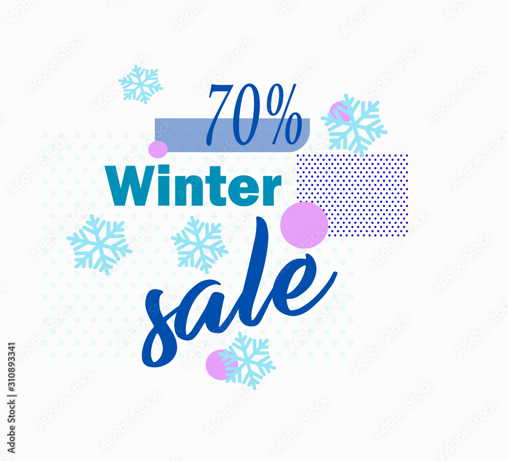 Stylish vector icon seasonal sale - winter discounts. Shopping day, online  shopping, sale up to 70% off - visit the store. Vector discount advertising  template for online store Stock Vector | Adobe Stock