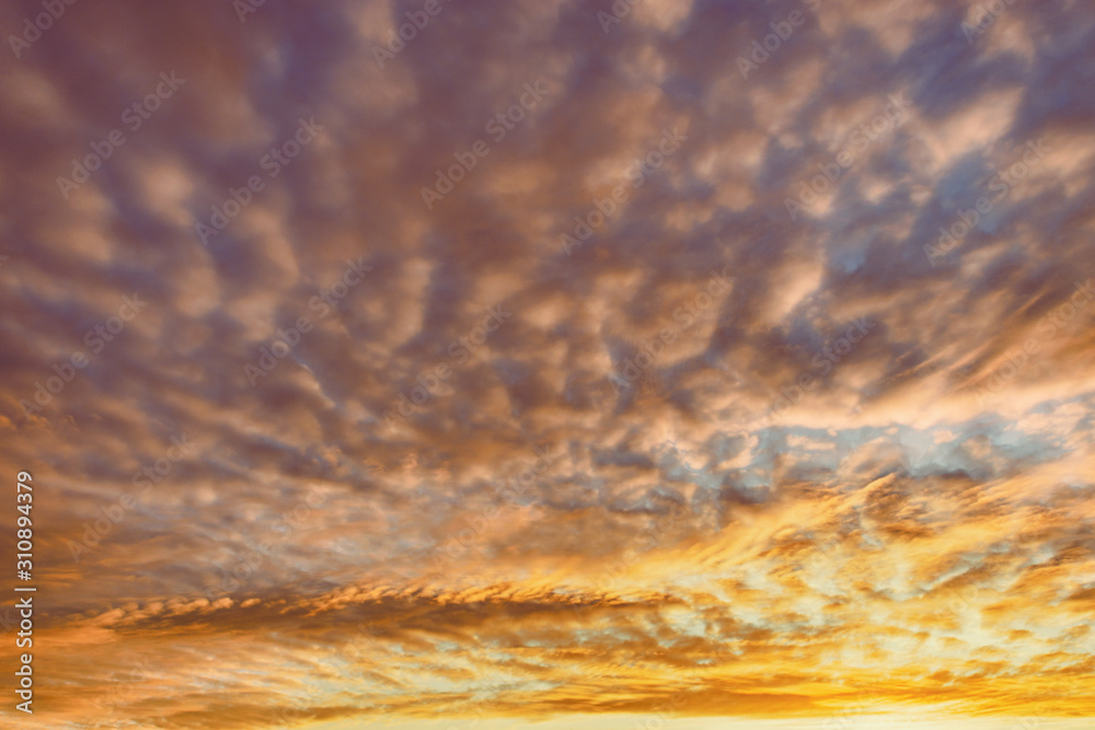Fototapeta premium Amazing cloudscape on the sky at sunset time.