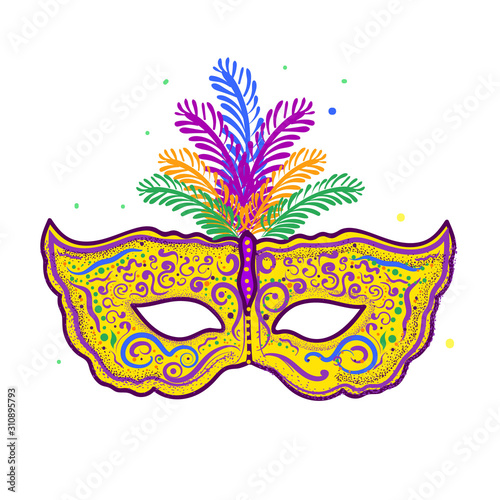 carnival mask on white background