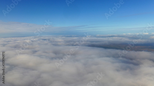 Aerial view of the south England with clouds 