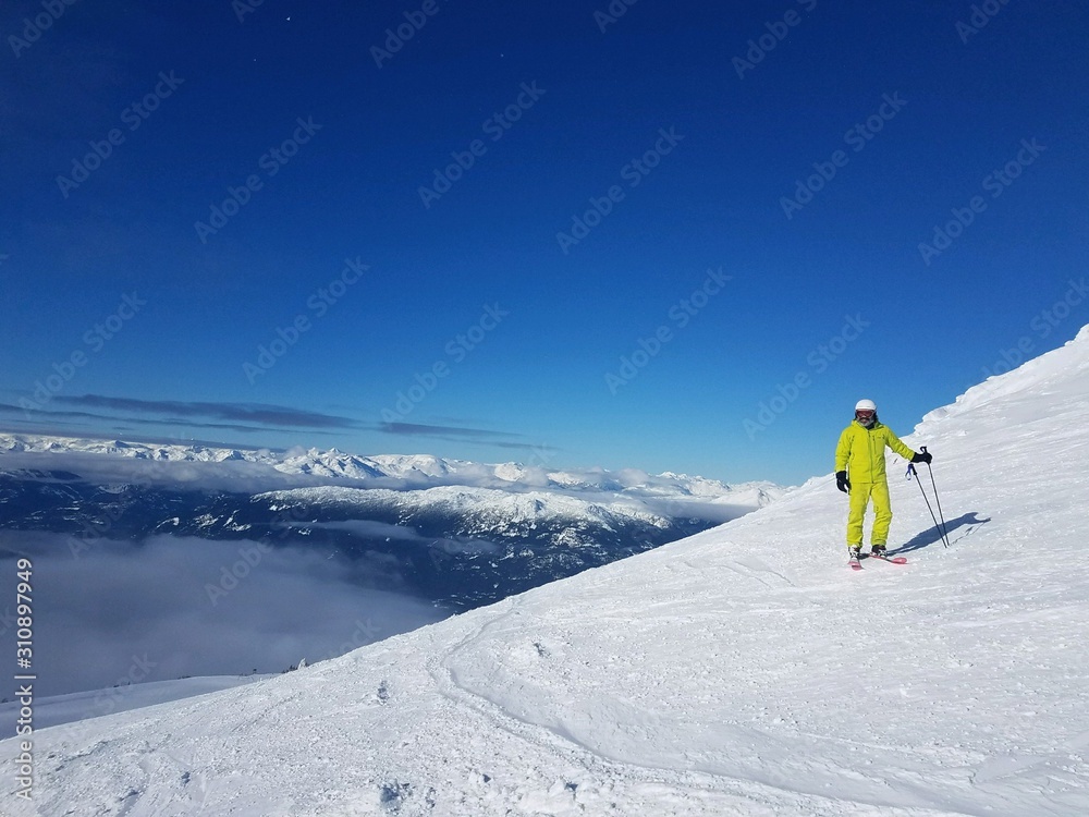 skier on slope, male skier, iski, male ski model