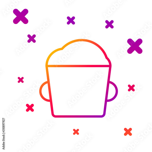 Color line Bakery bowl dough icon isolated on white background. Gradient random dynamic shapes. Vector Illustration