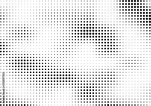 Abstract halftone dotted background. Futuristic grunge pattern, dot, circles.  Vector modern optical pop art texture for posters, sites, business cards, cover, labels mock-up, vintage stickers layout