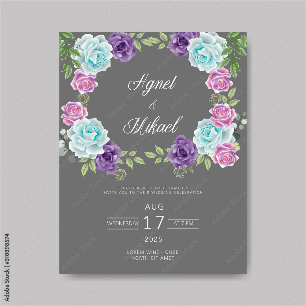 beautiful and elegant flower and leaves wedding invitation beautiful and elegant flower and leaves wedding invitation