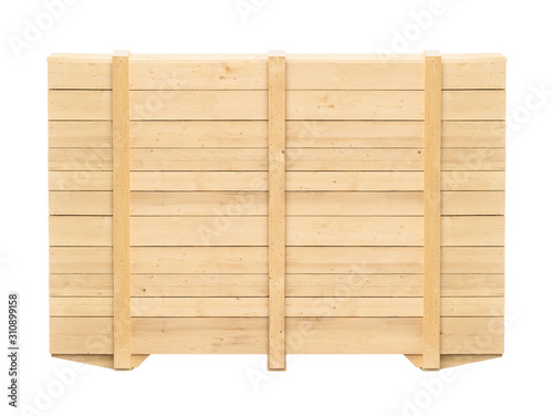 wooden container isolated on a white background
