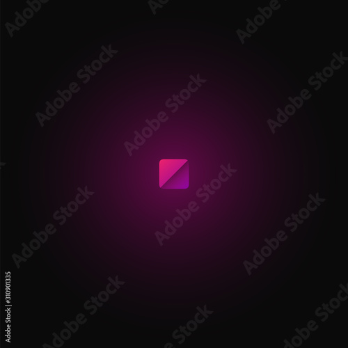 Pink paper folded character from a typeset, vector illustration