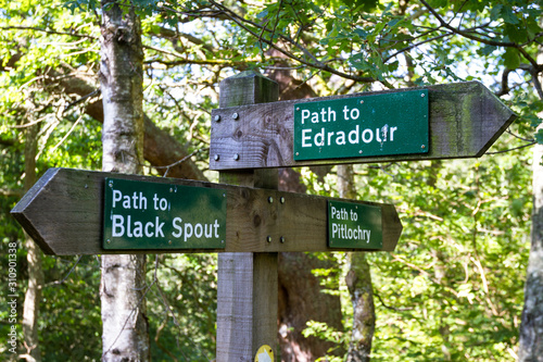 Signs marking footpaths in Scotland photo