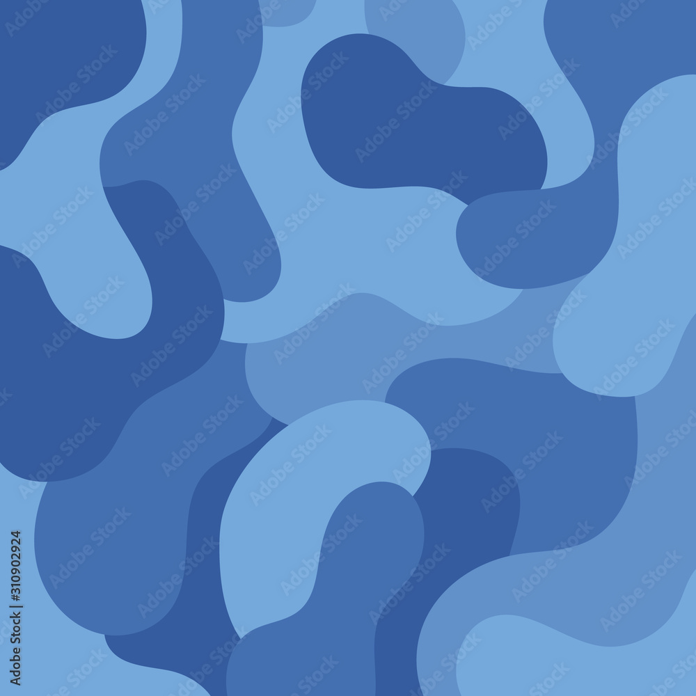 Blue camouflage background. Abstract camouflage background. 