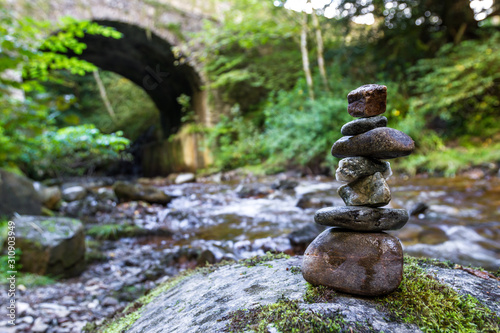Stacked rocks in the Highlands photo