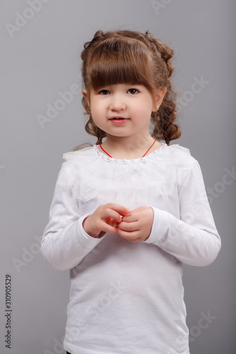 Young model in a white jacket
