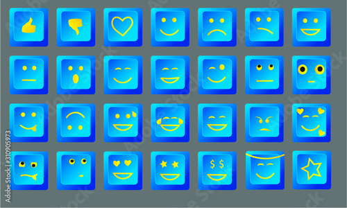 different smiley letter keyboard button collection, love heart smile tear angel twink angry smiley