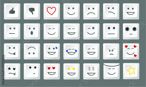different smiley letter keyboard button collection, love heart smile tear angel twink angry smiley photo