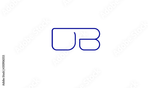 DB or BD abstract vector logo monogram template