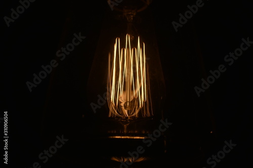 Close up of edison light bulb