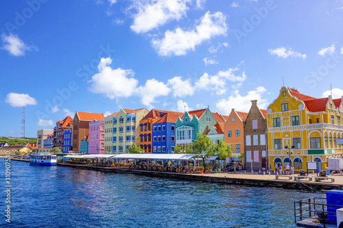 Specific coloured buildings in Curacao photo