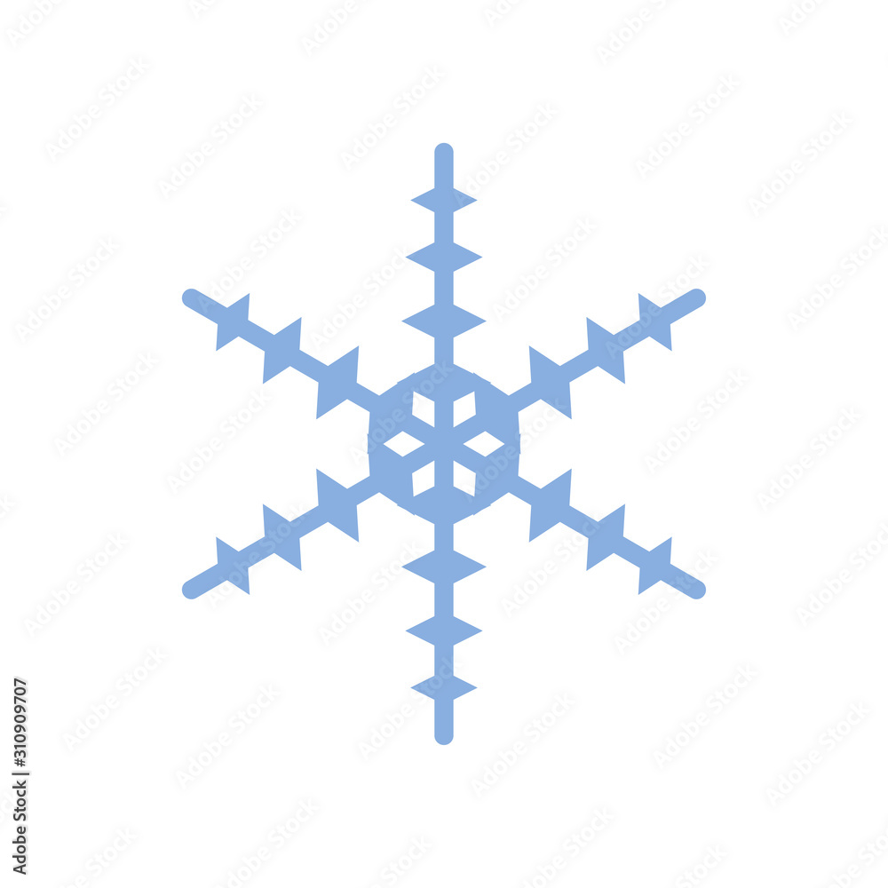 Snowflake flat vector icon isolated on a white background. Snowflake flat vector icon isolated on a white background.