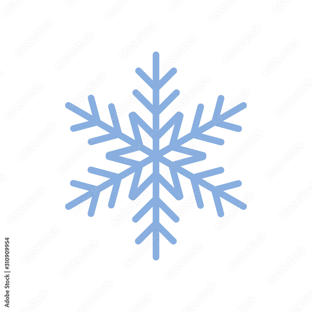 Snowflake flat vector icon isolated on a white background. Snowflake flat vector icon isolated on a white background.