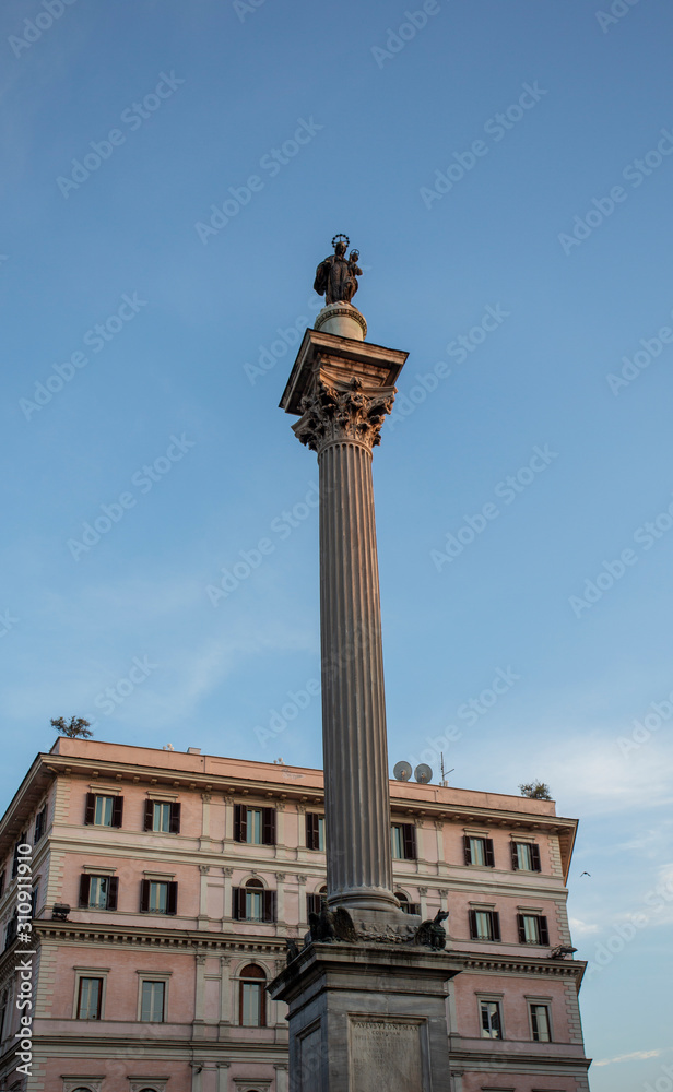 Column in Rome by the central railway station