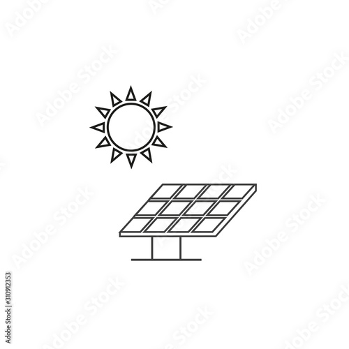 Solar panel icon. Vector illustration, flat design