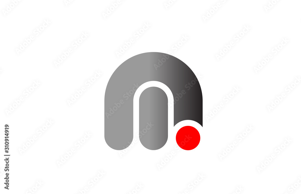 letter M logo alphabet design icon for business grey red letter M logo alphabet design icon for business grey red