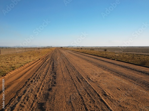 Country View Of Long And Straight Dirt Road