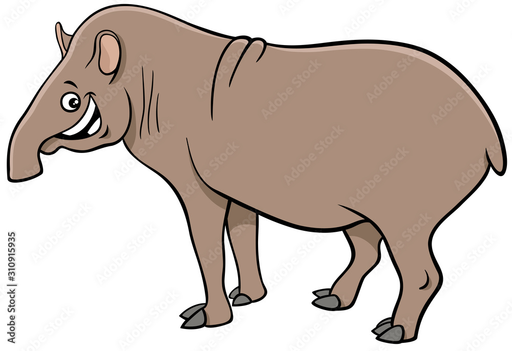 Obraz premium funny tapir cartoon animal character